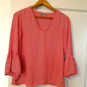 Cute red and white work blouse